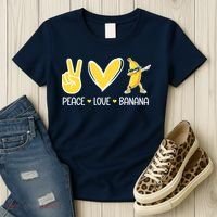 Funny Peace Love Bananas Cute Banana Gifts Women's T-Shirt thumb 3
