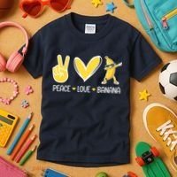 Funny Peace Love Bananas Cute Banana Gifts Kids T-Shirt thumb 3