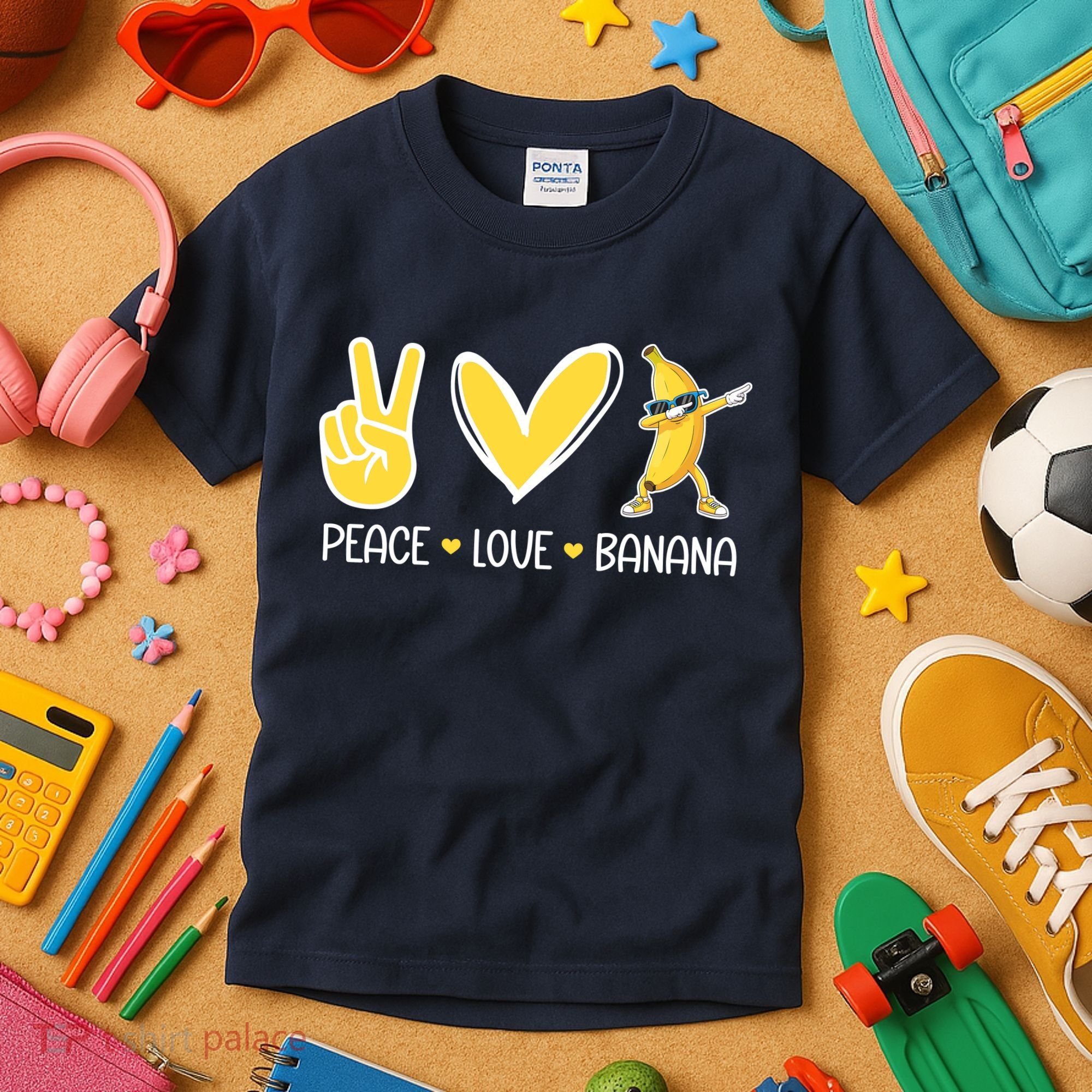 Funny Peace Love Bananas Cute Banana Gifts Kids T-Shirt