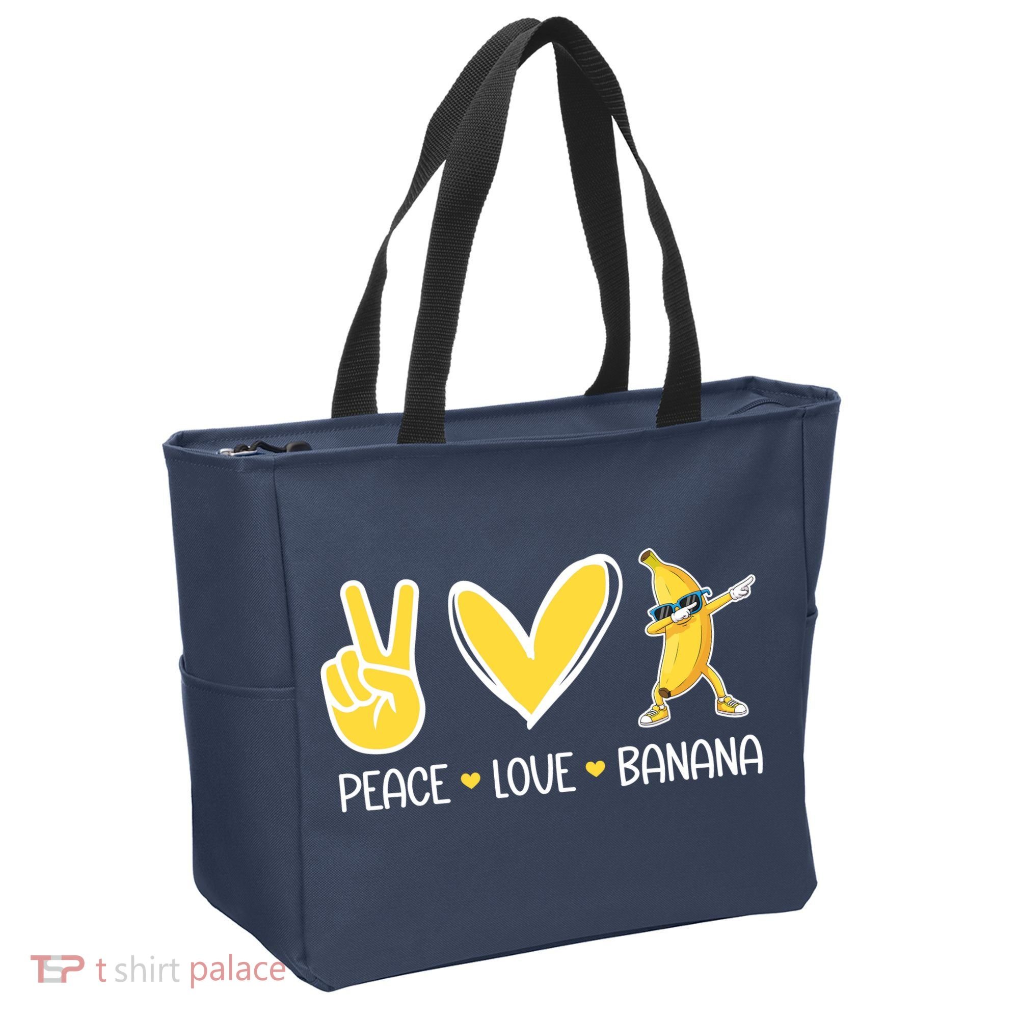Funny Peace Love Bananas Cute Banana Gifts Tote Bag