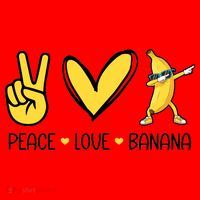 Funny Peace Love Bananas Cute Banana Gifts Santa Hat thumb 1