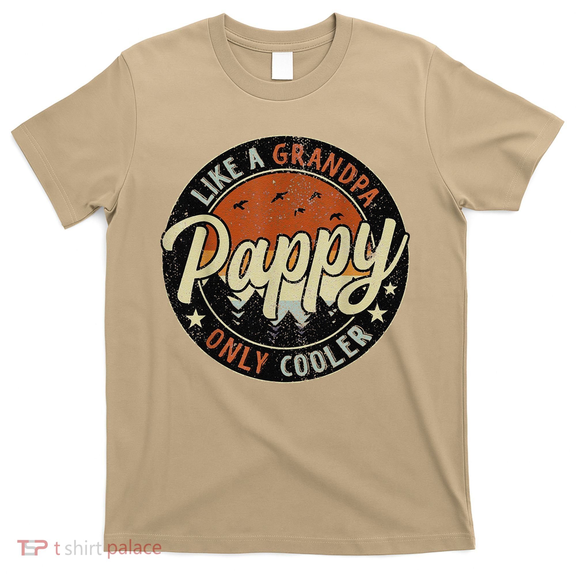 Funny Pappy Like A Grandpa Only Cooler Vintage Retro FatherS Day T-Shirt