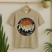 Funny Pappy Like A Grandpa Only Cooler Vintage Retro FatherS Day T-Shirt thumb 2