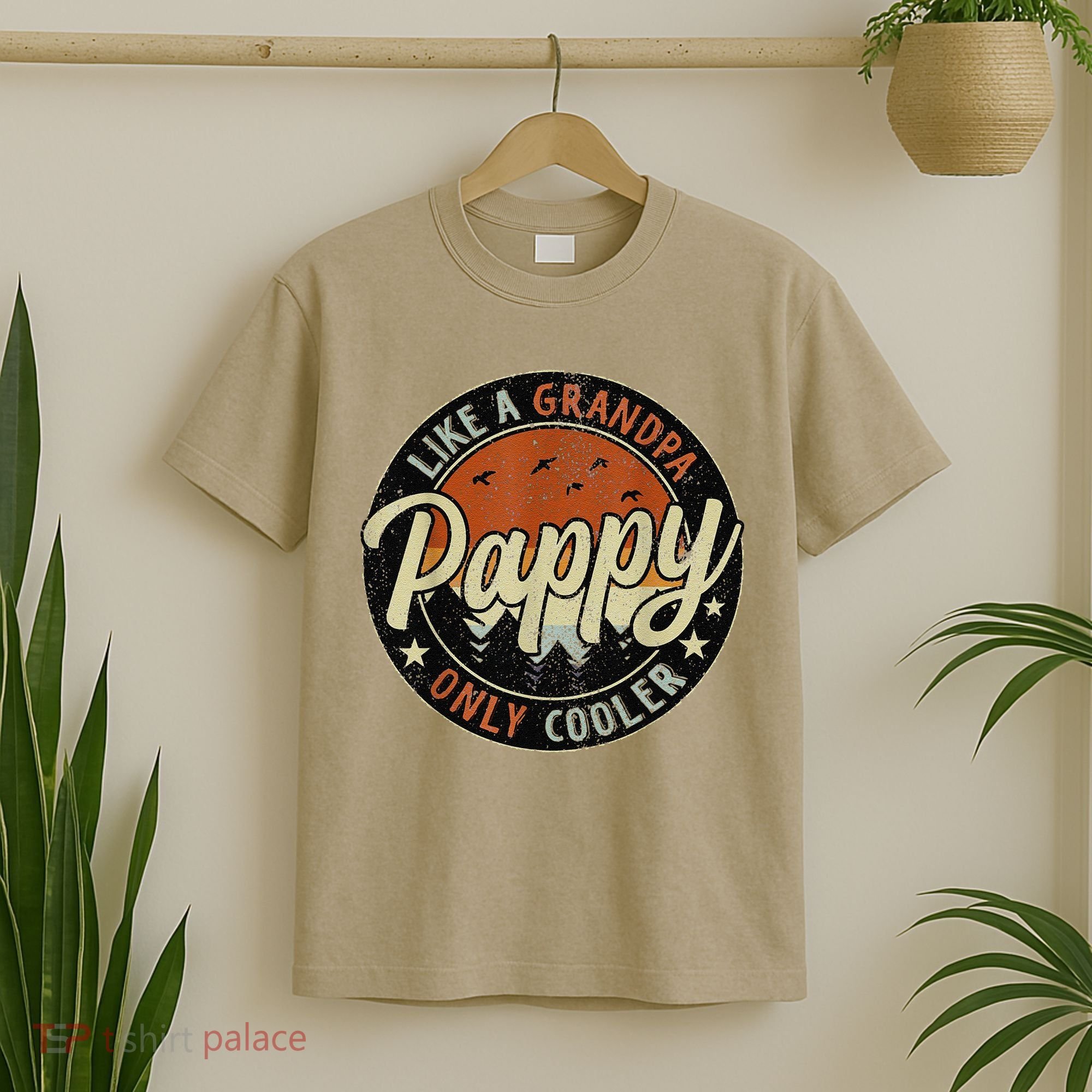 Funny Pappy Like A Grandpa Only Cooler Vintage Retro FatherS Day T-Shirt