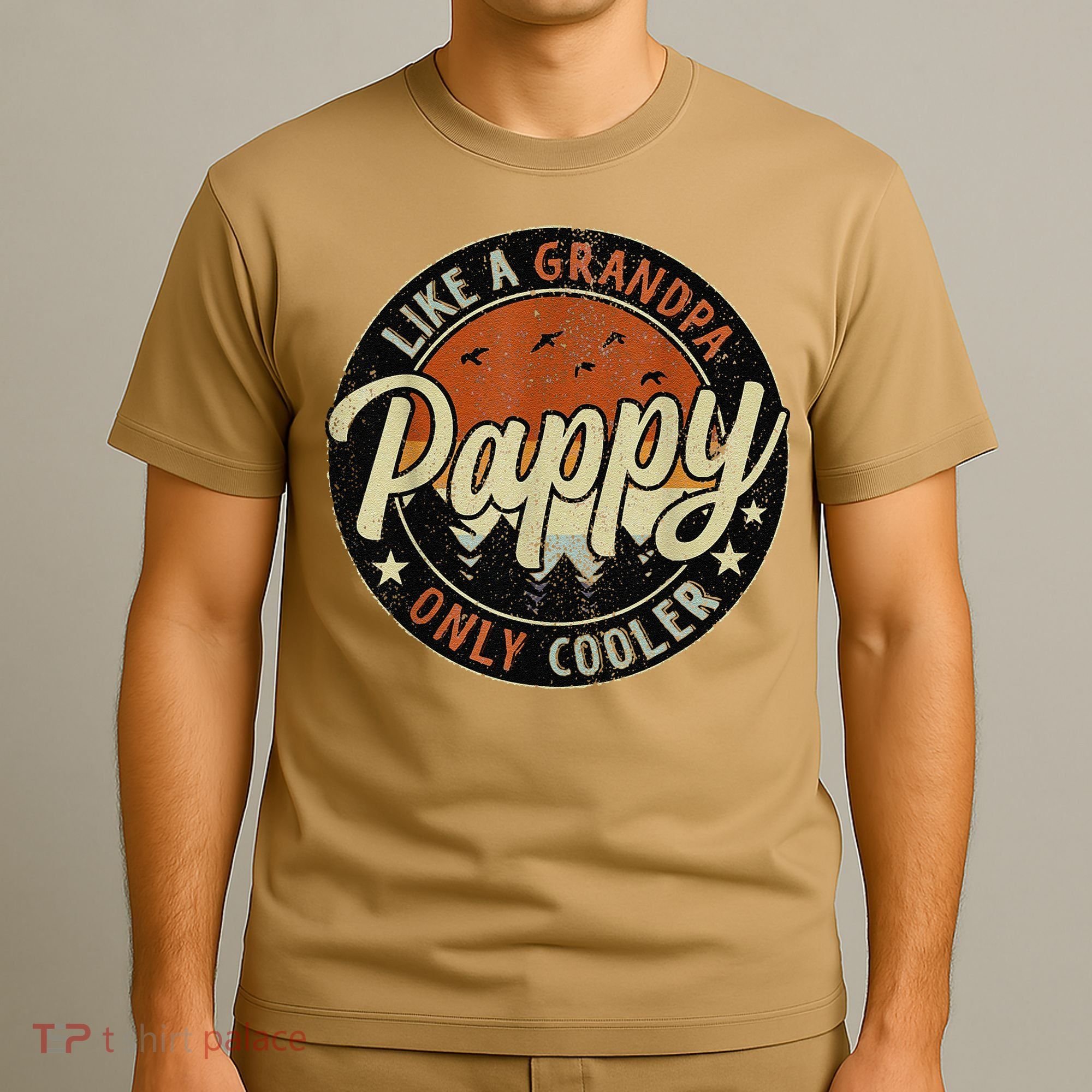Funny Pappy Like A Grandpa Only Cooler Vintage Retro FatherS Day T-Shirt