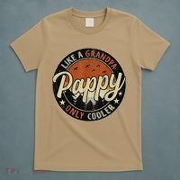 Funny Pappy Like A Grandpa Only Cooler Vintage Retro FatherS Day T-Shirt thumb 5