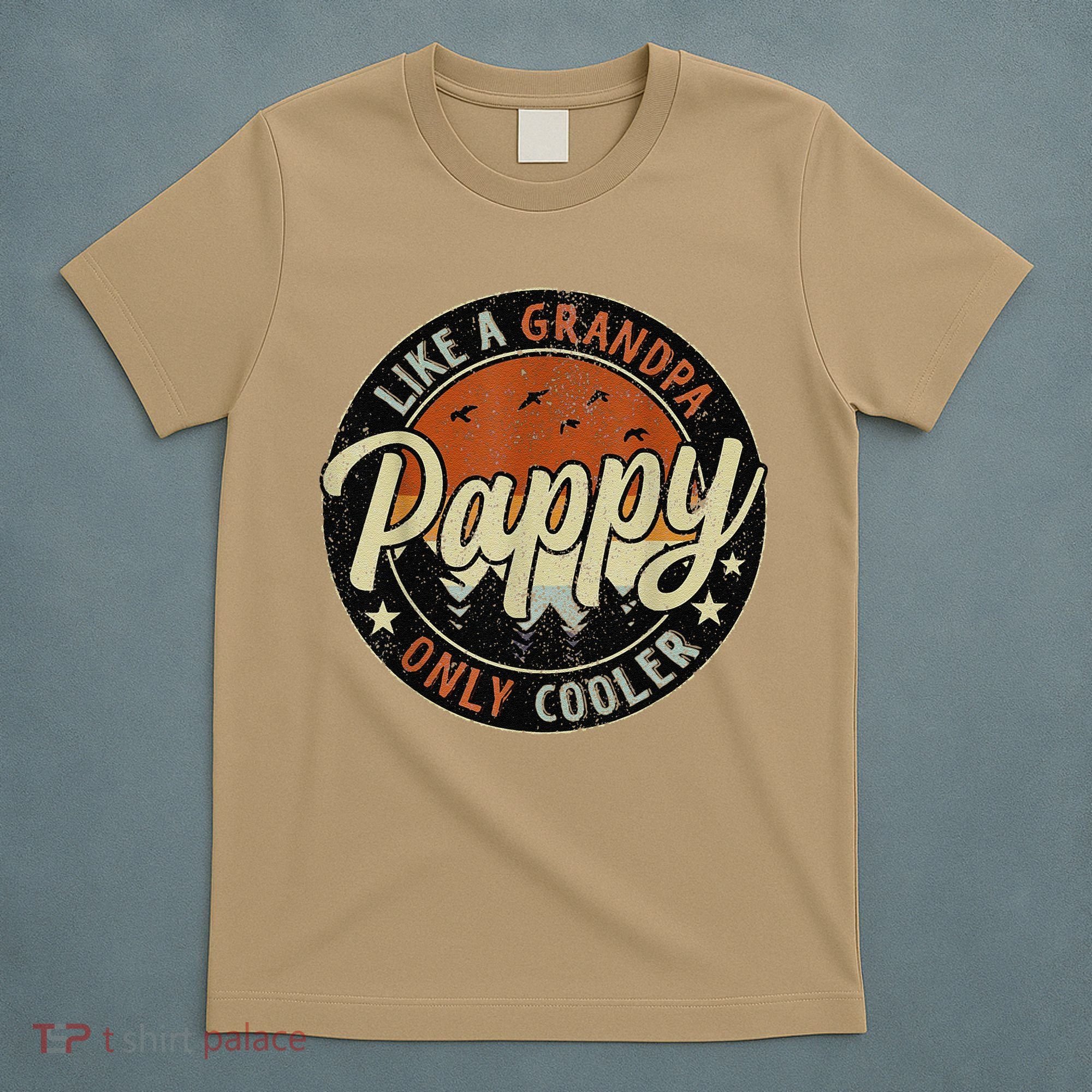 Funny Pappy Like A Grandpa Only Cooler Vintage Retro FatherS Day T-Shirt