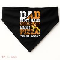 Funny Pizza Lover For Dad Humor For Father's Day Gift USA-Made Doggie Bandana thumb 0