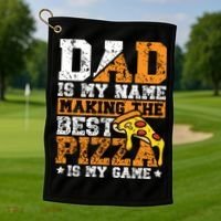 Funny Pizza Lover For Dad Humor For Father's Day Gift Golf Towel thumb 1