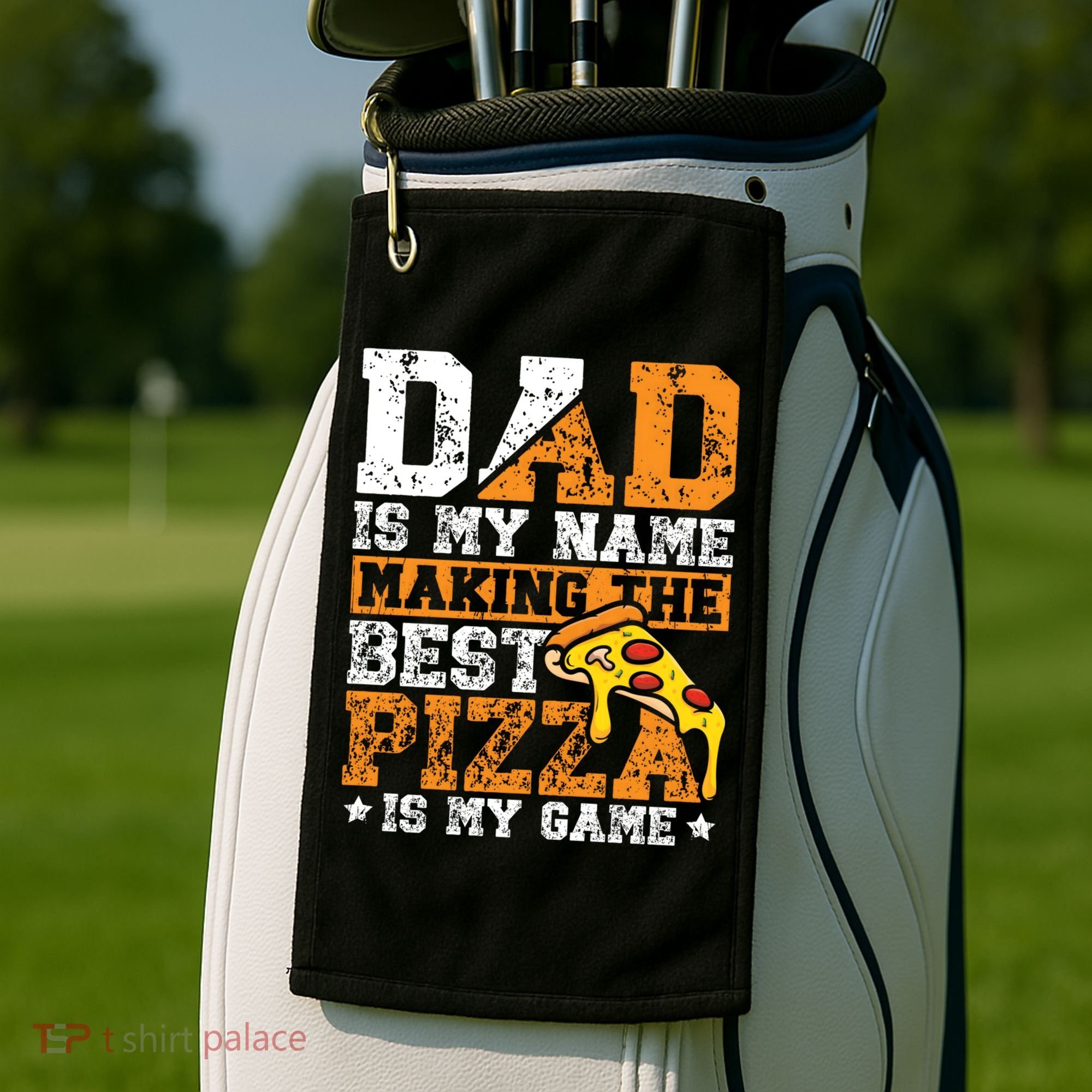 Funny Pizza Lover For Dad Humor For Father's Day Gift Golf Towel
