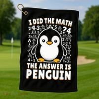 Funny Penguin Lover Cute Gift Golf Towel thumb 1