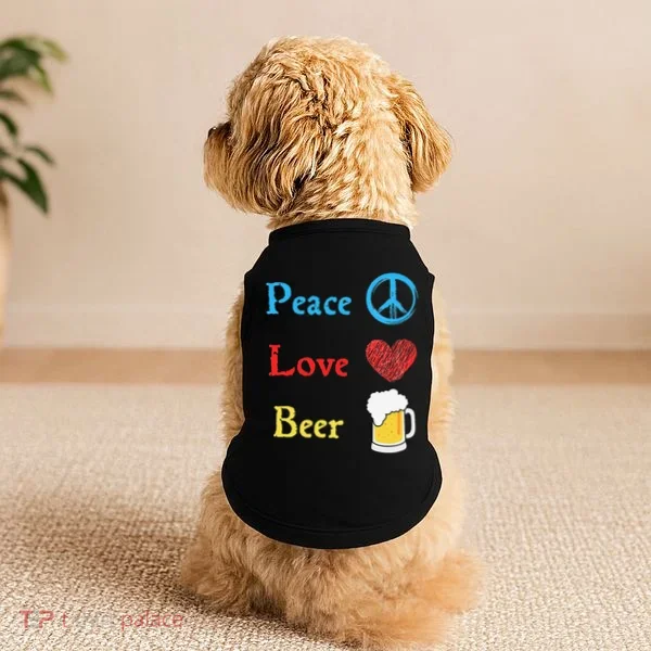 Funny Peace Love Beer Doggie Tank