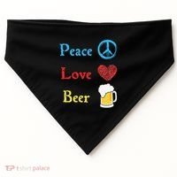 Funny Peace Love Beer USA-Made Doggie Bandana thumb 0