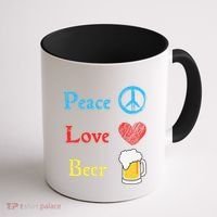Funny Peace Love Beer Coffee Mug thumb 1