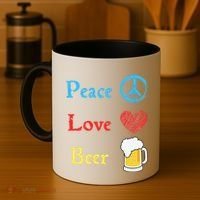 Funny Peace Love Beer Coffee Mug thumb 4