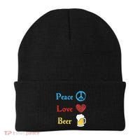 Funny Peace Love Beer Beanie thumb 0
