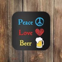Funny Peace Love Beer Coaster thumb 0