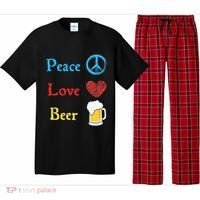 Funny Peace Love Beer Pajama Set thumb 0