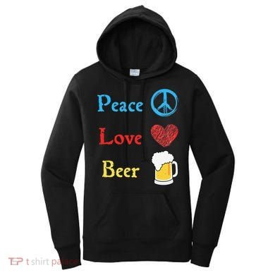Funny Peace Love Beer Women's Hoodie