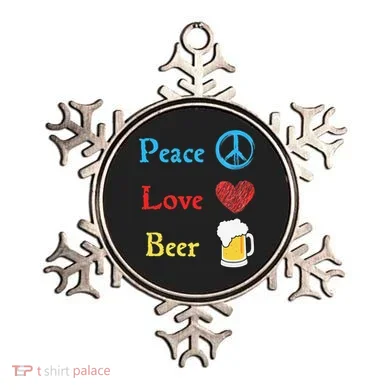 Funny Peace Love Beer Ornament