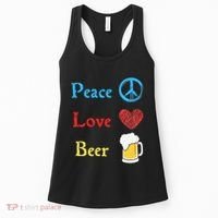 Funny Peace Love Beer Women's Tank Top thumb 0