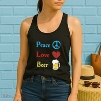 Funny Peace Love Beer Women's Tank Top thumb 2