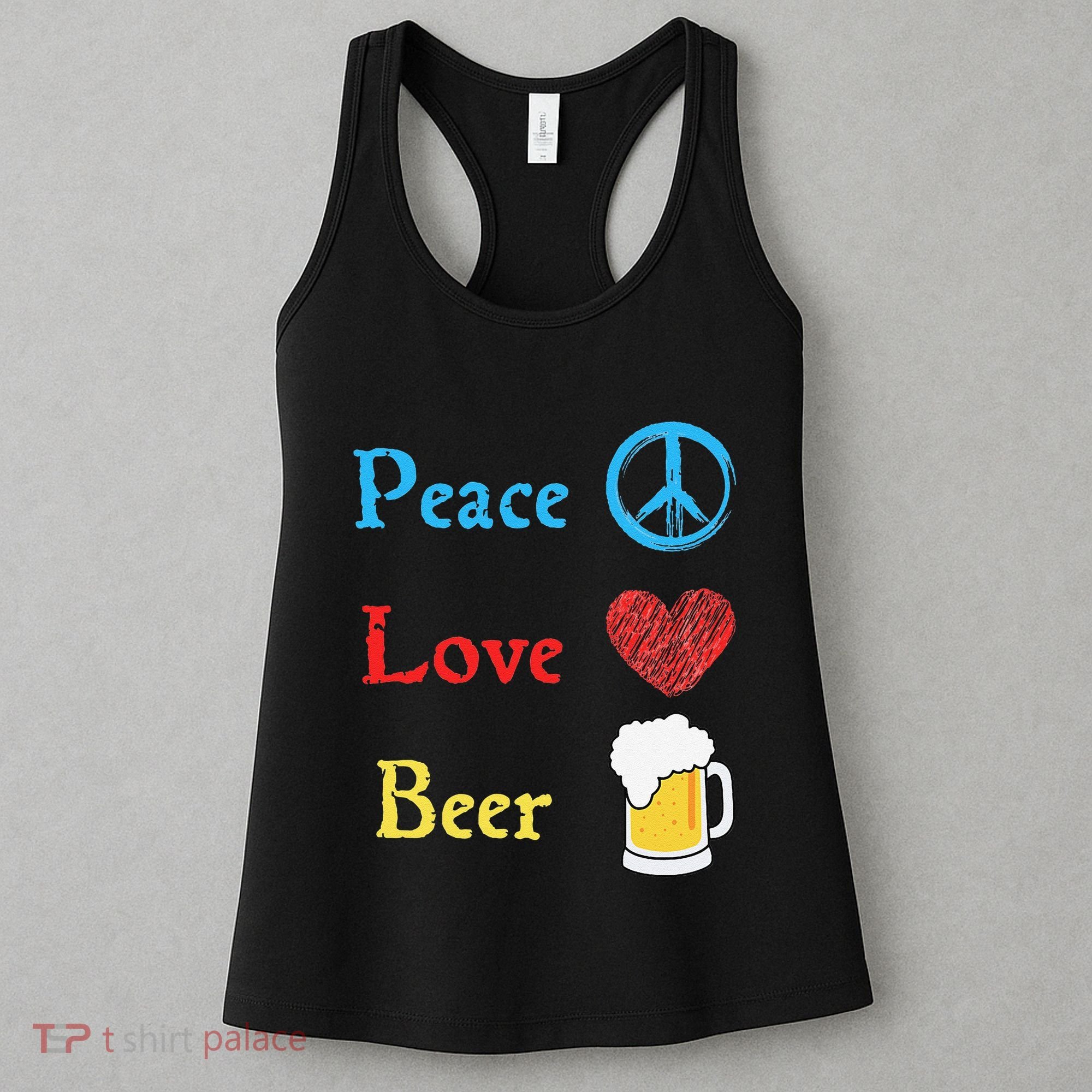 Funny Peace Love Beer Women's Tank Top