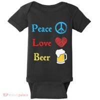 Funny Peace Love Beer Baby Bodysuit thumb 0