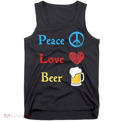 Funny Peace Love Beer Tank Top