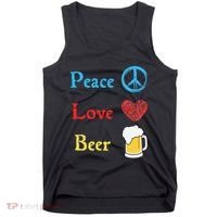 Funny Peace Love Beer Tank Top thumb 0