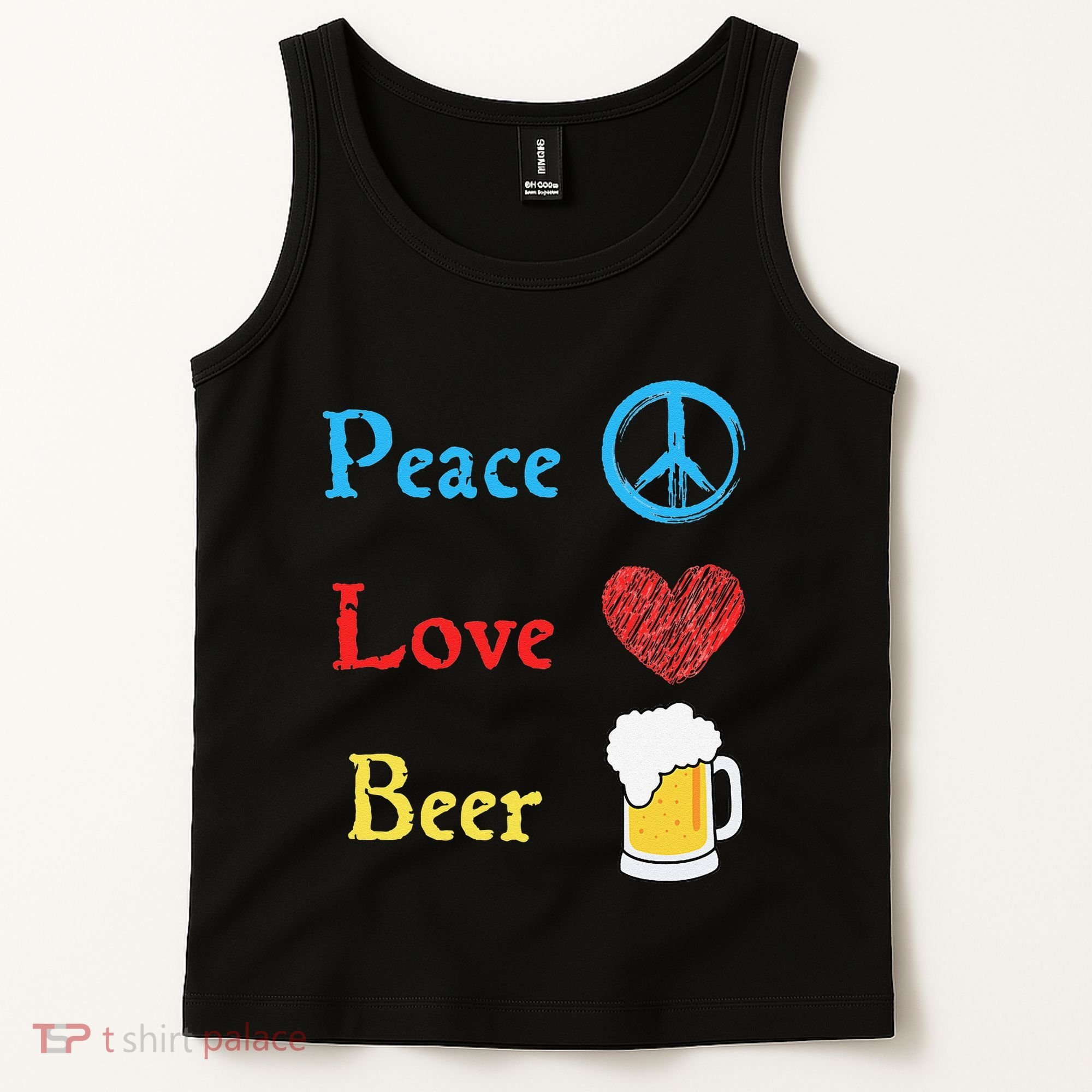 Funny Peace Love Beer Tank Top