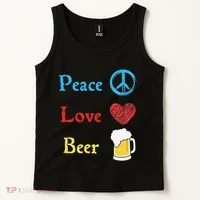 Funny Peace Love Beer Tank Top thumb 2