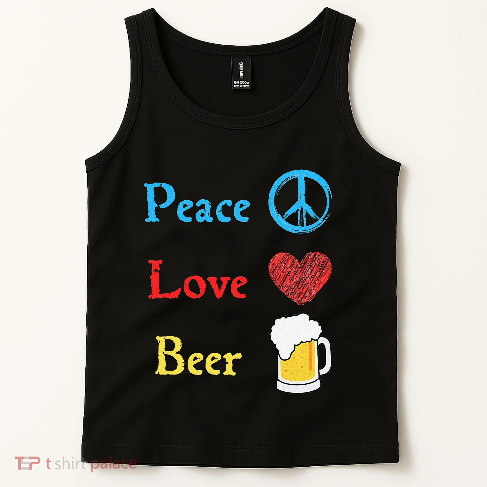 Funny Peace Love Beer Tank Top