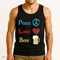 Funny Peace Love Beer Tank Top thumb 3