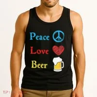 Funny Peace Love Beer Tank Top thumb 3