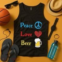 Funny Peace Love Beer Tank Top thumb 4