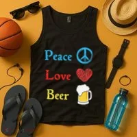 Funny Peace Love Beer Tank Top thumb 4