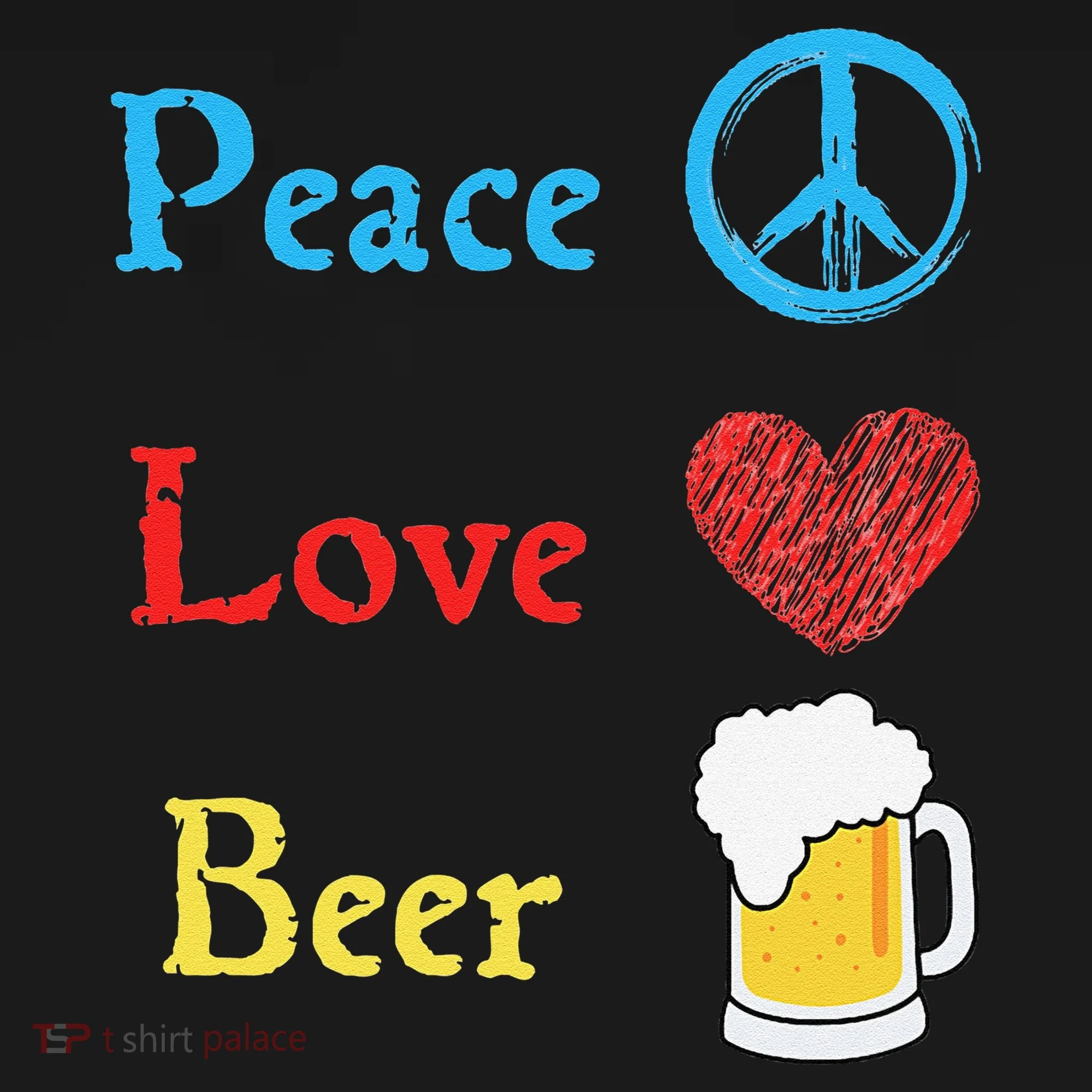 Funny Peace Love Beer Tank Top