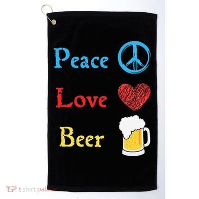 Funny Peace Love Beer Golf Towel