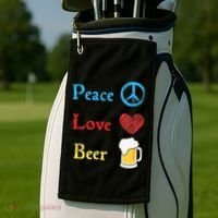Funny Peace Love Beer Golf Towel thumb 2