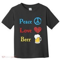 Funny Peace Love Beer Toddler T-Shirt thumb 0