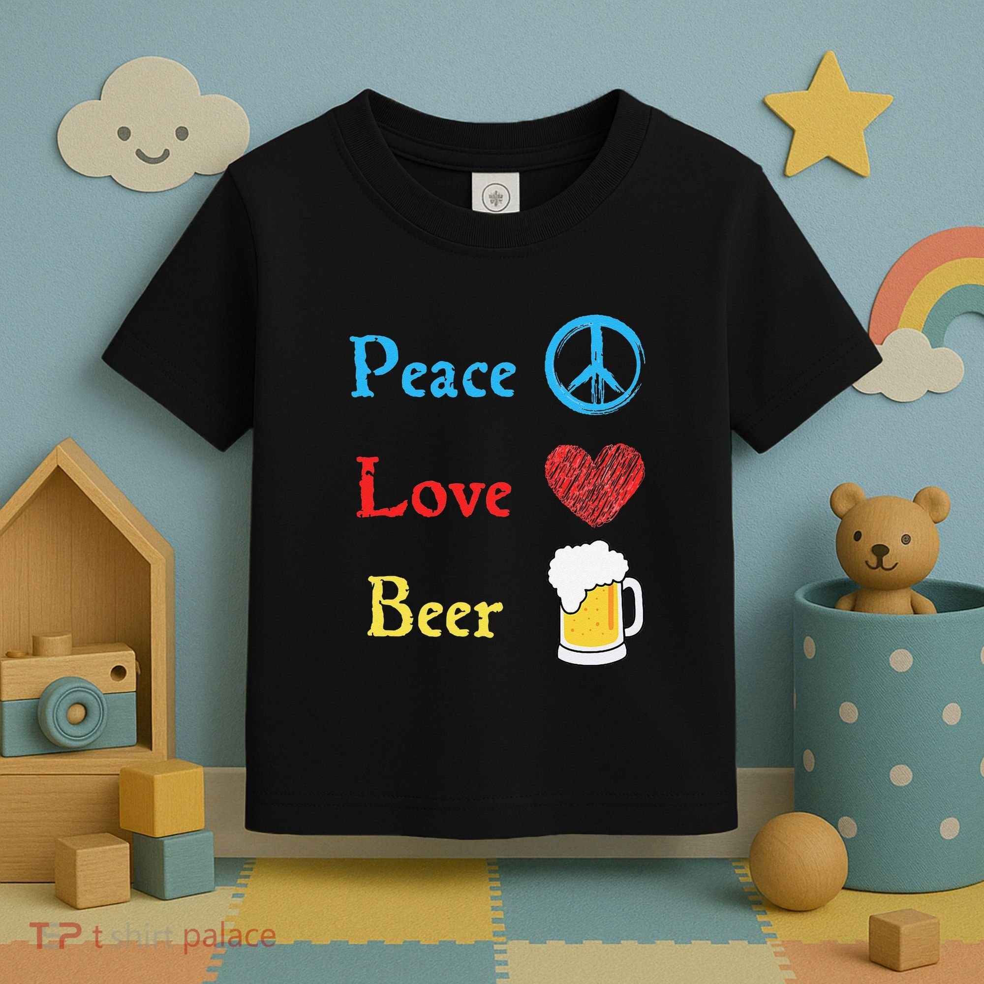 Funny Peace Love Beer Toddler T-Shirt
