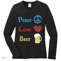 Funny Peace Love Beer Women's Long Sleeve Shirt thumb 0