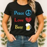Funny Peace Love Beer Women's T-Shirt thumb 2