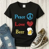 Funny Peace Love Beer Women's T-Shirt thumb 3