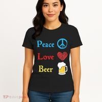 Funny Peace Love Beer Women's T-Shirt thumb 4