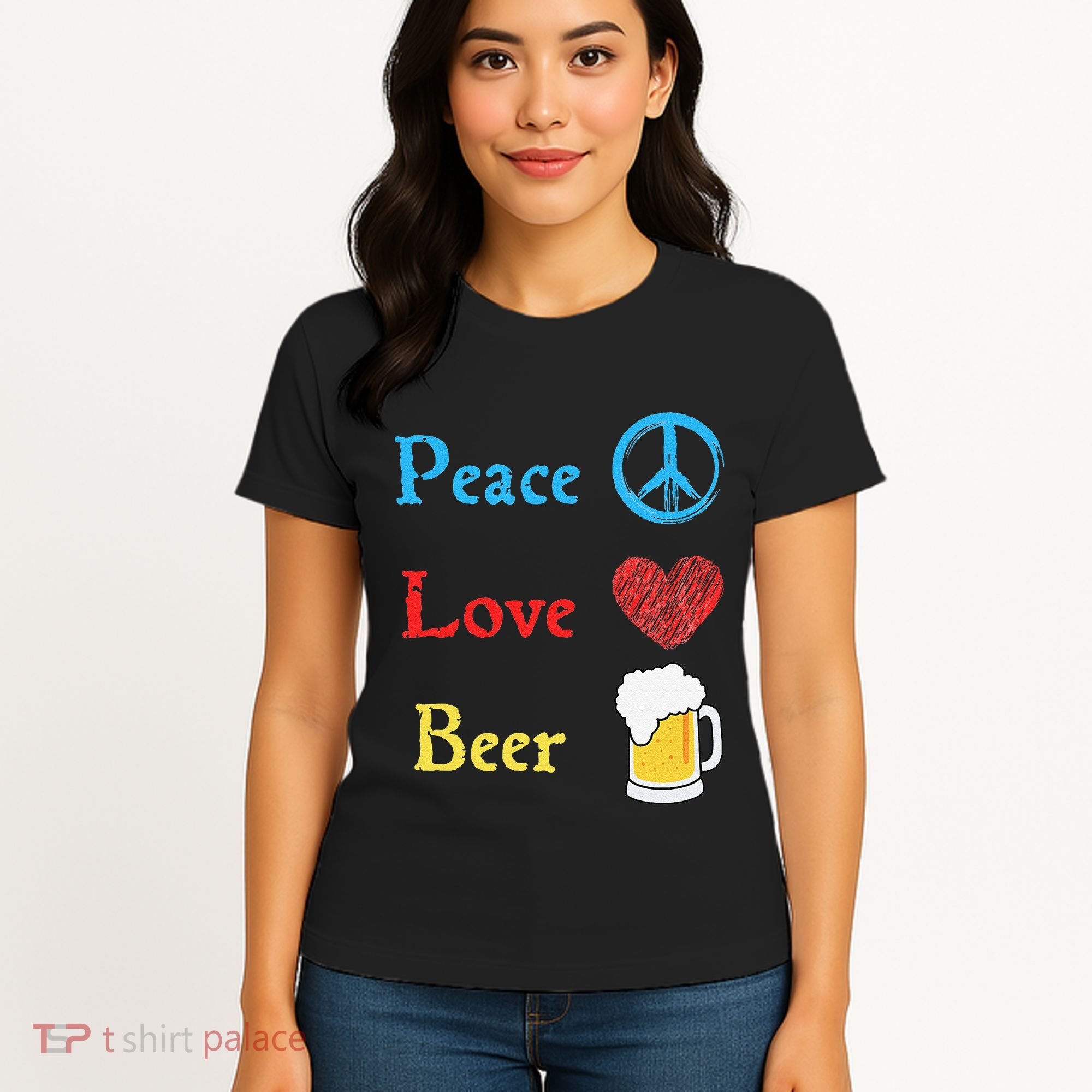 Funny Peace Love Beer Women's T-Shirt