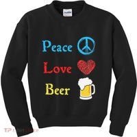 Funny Peace Love Beer Kids Sweatshirt thumb 0