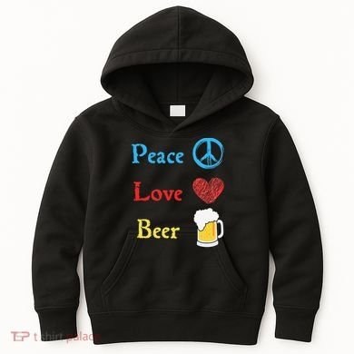 Funny Peace Love Beer Kids Hoodie