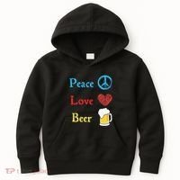 Funny Peace Love Beer Kids Hoodie thumb 0